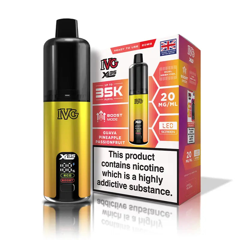 IVG XL35 35k PUFFS DUAL MESH COIL LED SCREEN KIT